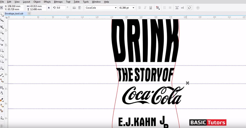 Bottle shaped text