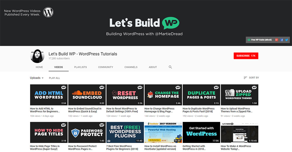 Top 12 YouTube Channels To Learn About WordPress