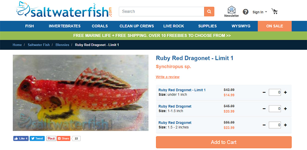 Saltwater Fish product page