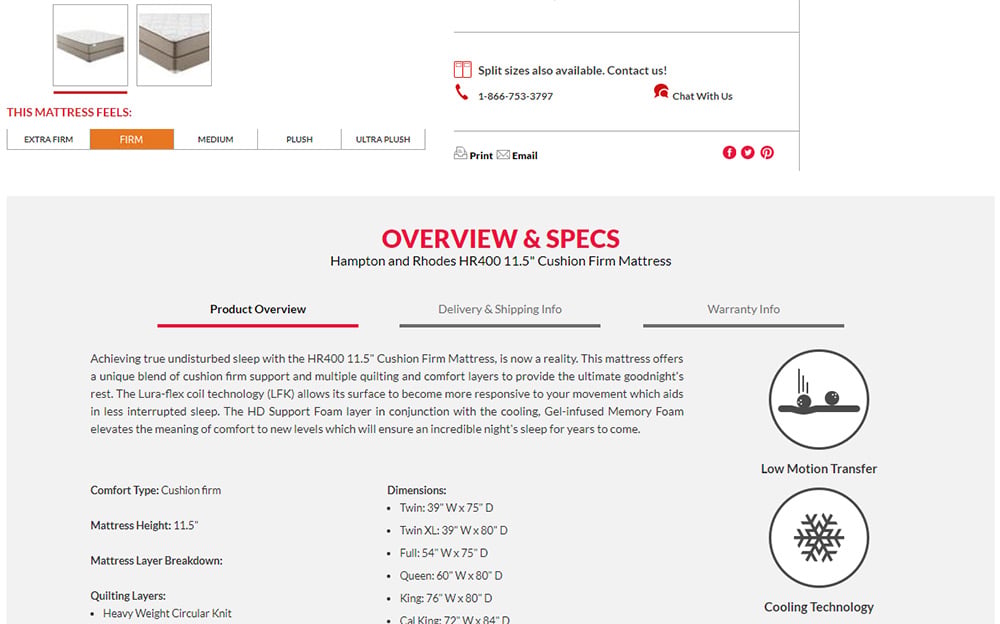 Sleepys product information