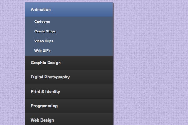 Vertical Accordion Nav Menu Preview