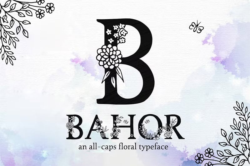 Bahor - Handmade Floral Typeface