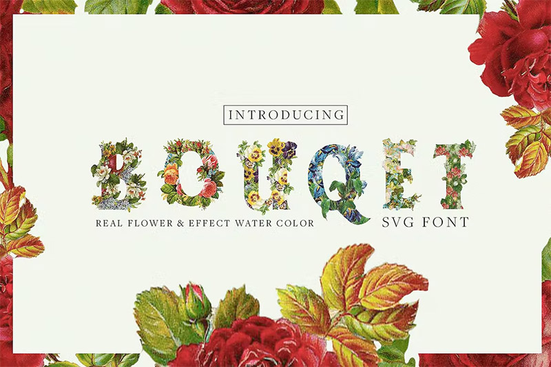 Bouqet - Flower and Watercolor SVG Font