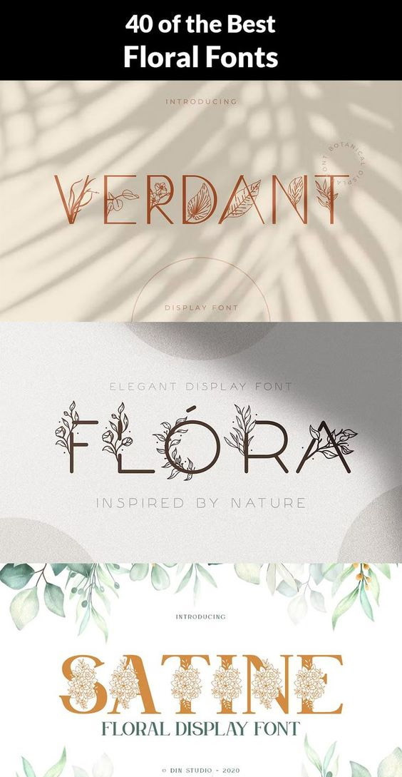 40 of the Best Floral Fonts - Image for Pinterest
