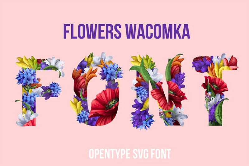 Flowers Wacomka SVG Font
