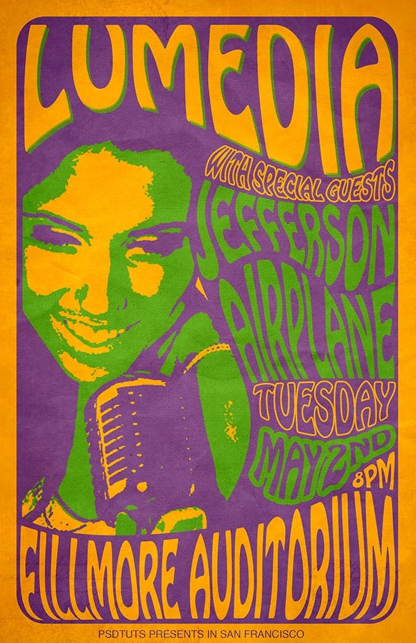 Create a 60's Psychedelic Style Concert Poster