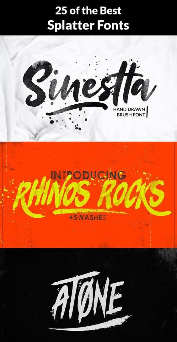 25 of the Best Splatter Fonts - Image for Pinterest